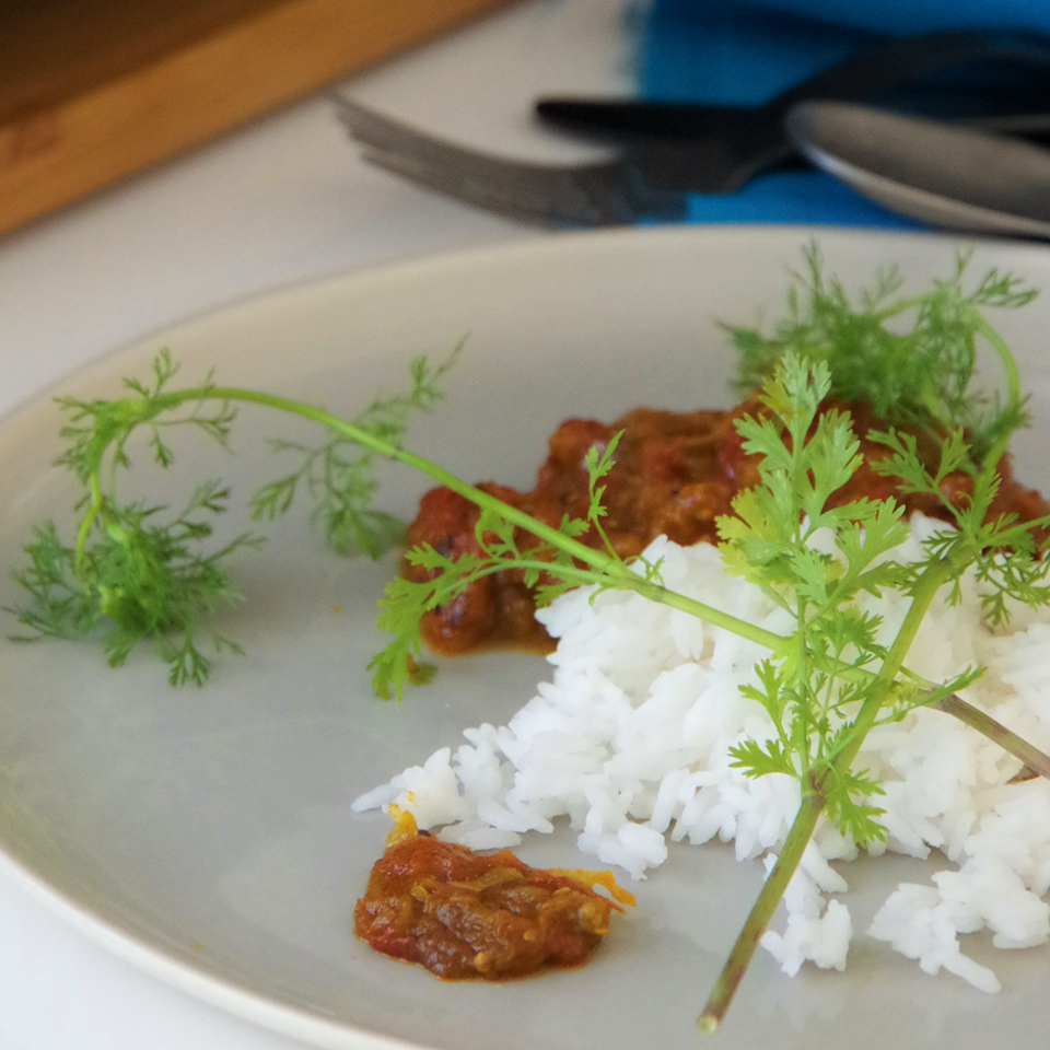 トマトとナスの煮込みカレー