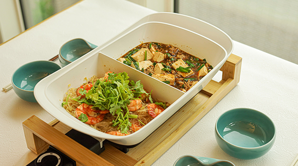 麻婆豆腐&えびと春雨の旨煮