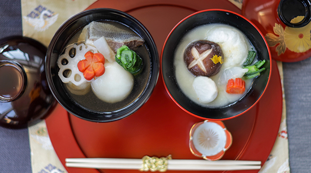 2種の雑煮(博多風&京風)