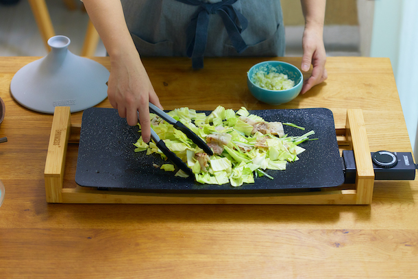 豚バラキャベツのネギ塩だれ&ケチャップライス