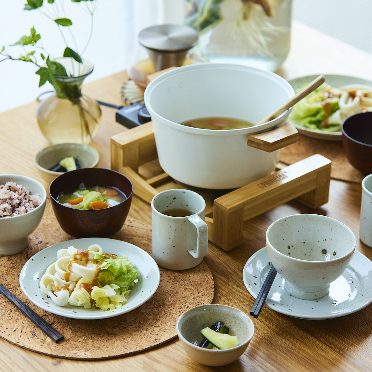 春野菜の味噌汁&春キャベツとヤリイカの味噌和え